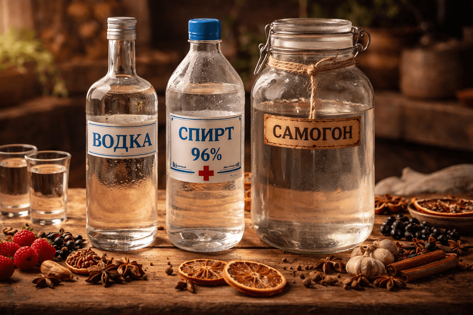 Водка, самогон или спирт для настойки: что выбрать под свой рецепт